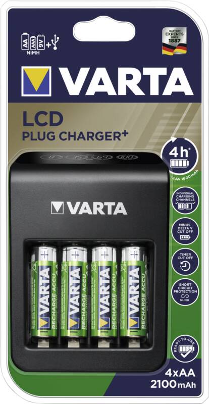 LCD Plug Charger+ 4x AA 56706 2100mAh