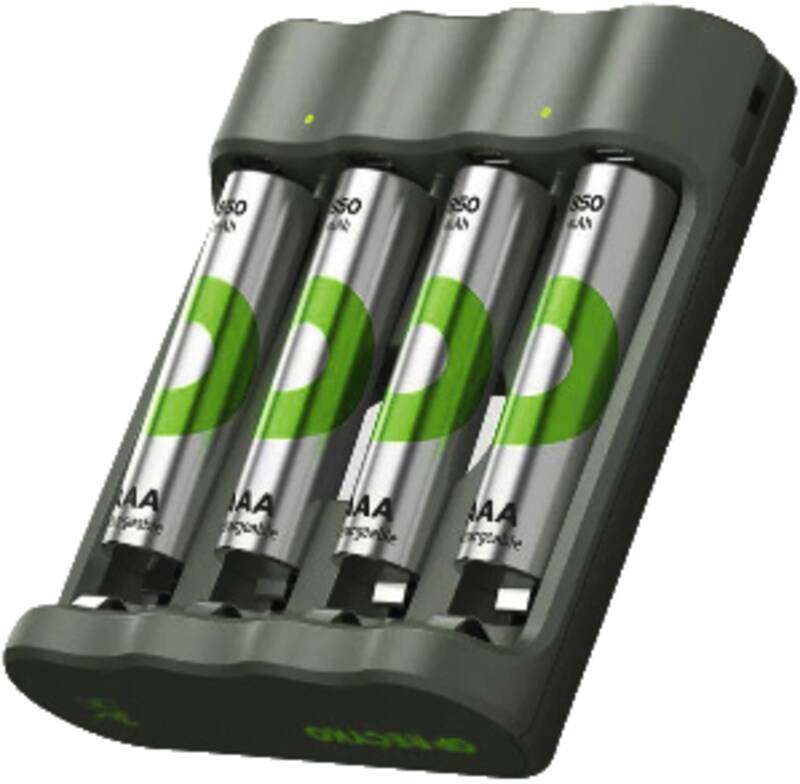 USB-Ladegerät GP B421, inkl. 4 x ReCyko AAA 850 mAh