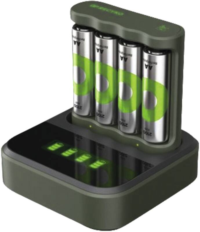 USB-Ladegerät GP B421, inkl. 4 x ReCyko AA 2100 mAh & USB