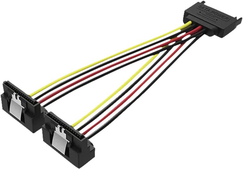 SATA 15P (M) auf 2x 15P SATA 90 (F) Stromverteilerkabel - 0,
