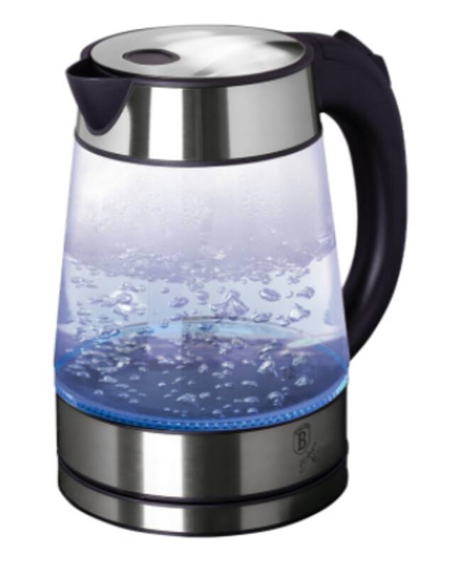 Wasserkocher Glas 1.7L Chromstahl