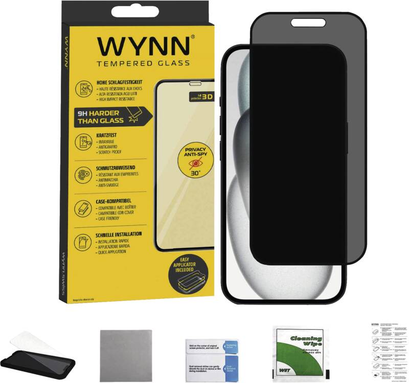 3D Privacy Schutzglas iPhone 16 Pro Max - 30° 2-Weg Schutz