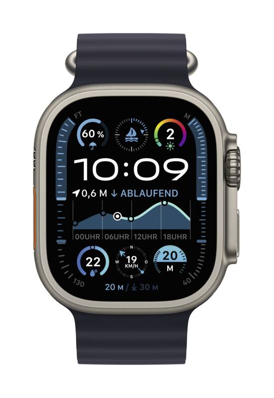 Watch Ultra 2, GPS + Cellular, 49mm, Titan, marinefarbenes O