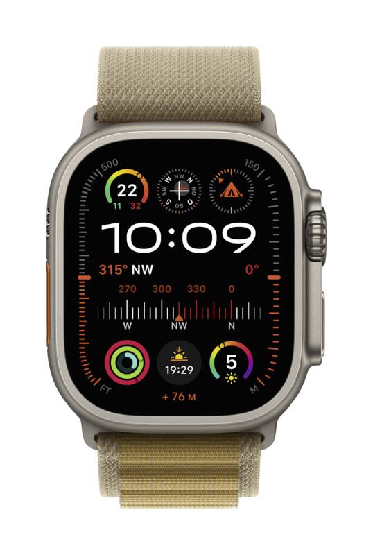 Watch Ultra 2, GPS + Cellular, 49mm, Titan, Gr. L, mandelfar