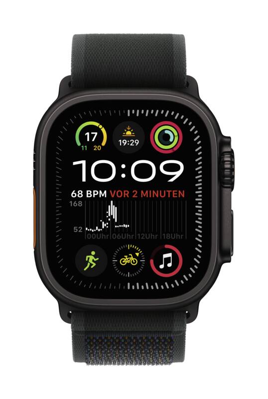 Watch Ultra 2, GPS + Cellular, 49mm, Titan, Gr. S/M, schwarz