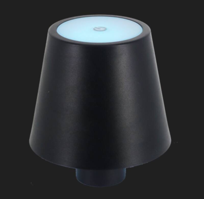 Akkuleuchte Gini for wine Bottle IP54, RGBW schwarz