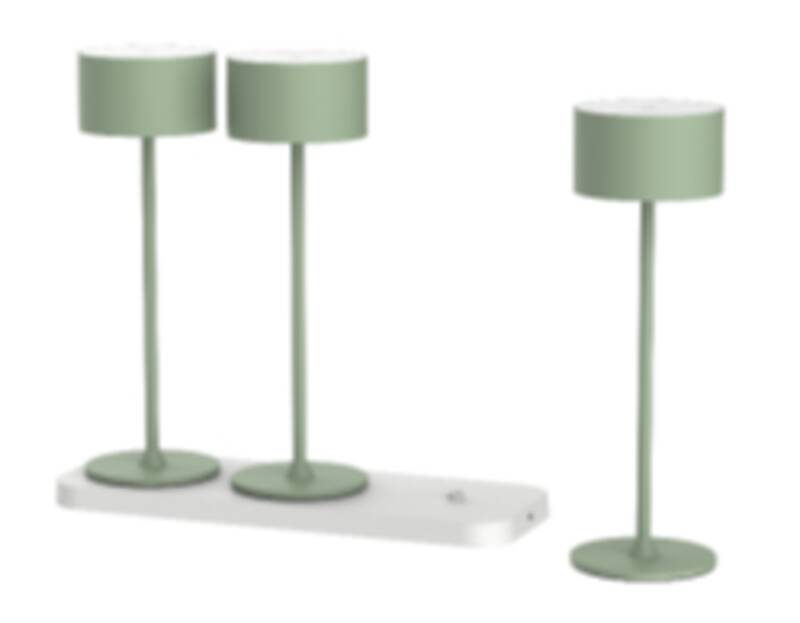 Akku-Tischleuchten 3er Set mit Ladestation Tavolo