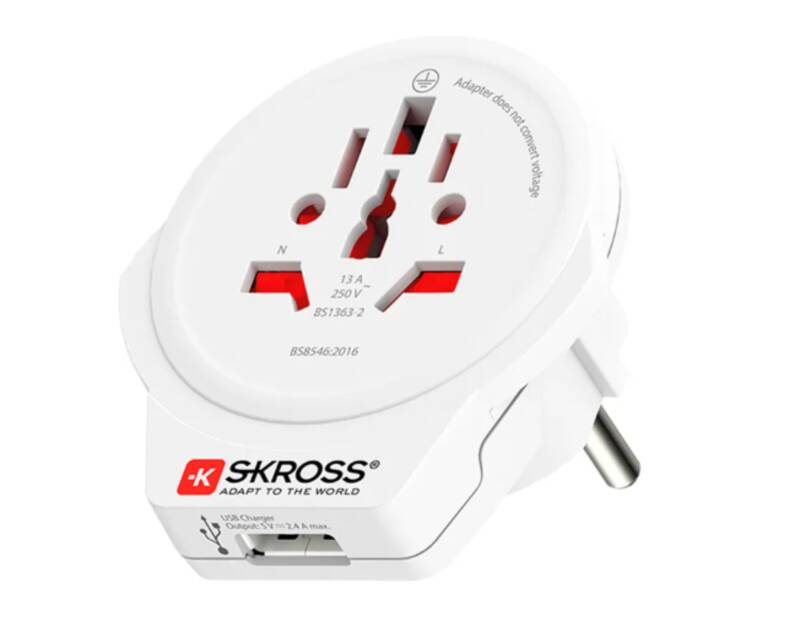 Country World to CH Italy Brazil USB, Out: 2xUSB-A