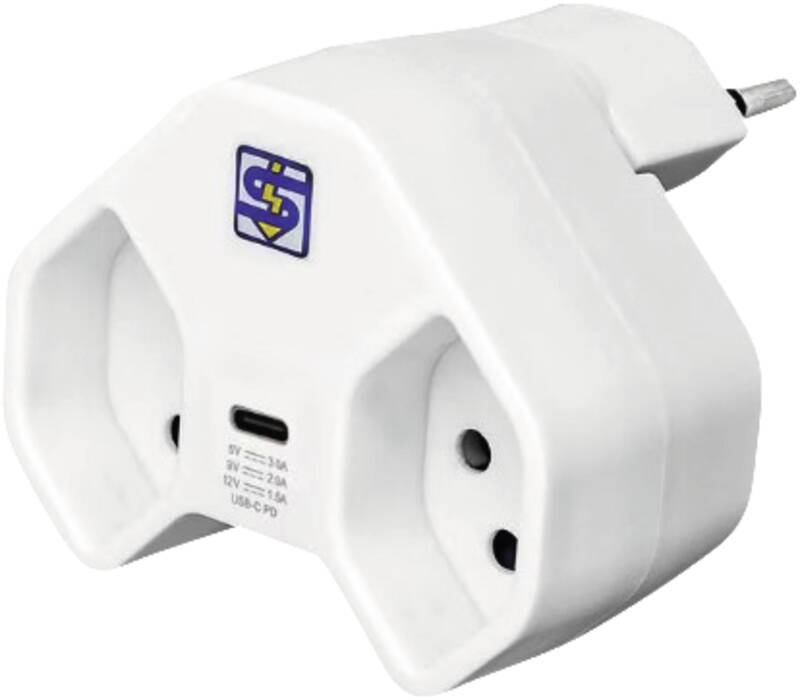 MANTA 2xT13 + 1xUSB-C PD drehbar 320° ws