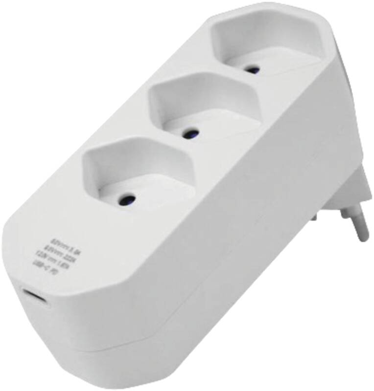 MANTA 3xT13 + 1xUSB-C PD drehbar 320° ws