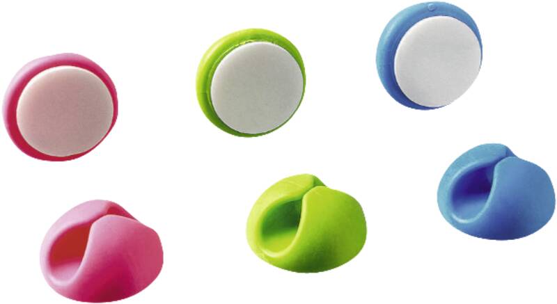 Set mit 6 Stück, 2x blau, 2x grün und 2x pink