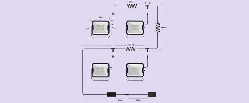 LED Outdoor Flood Lights 4 Pack