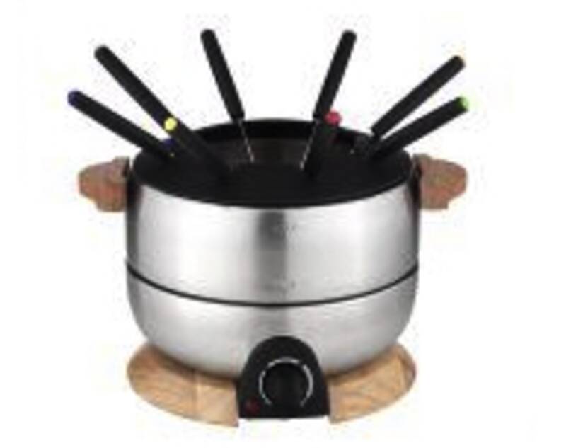 elektronisches Fondue Set Holz