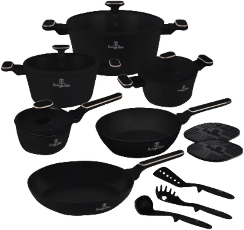 15-teiliges Kochgeschirr-Set PRO Black Rose Collection