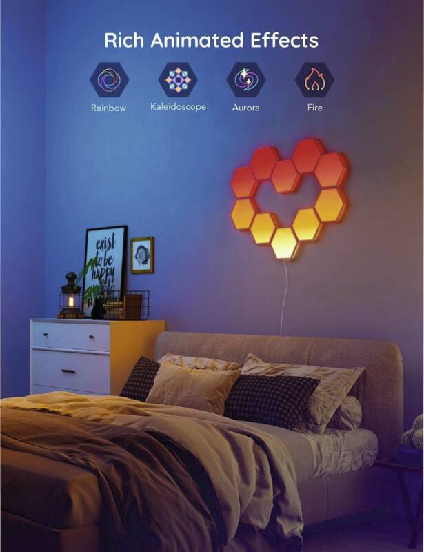 Panelleuchte Glide Hexa, 10er, RGBIC