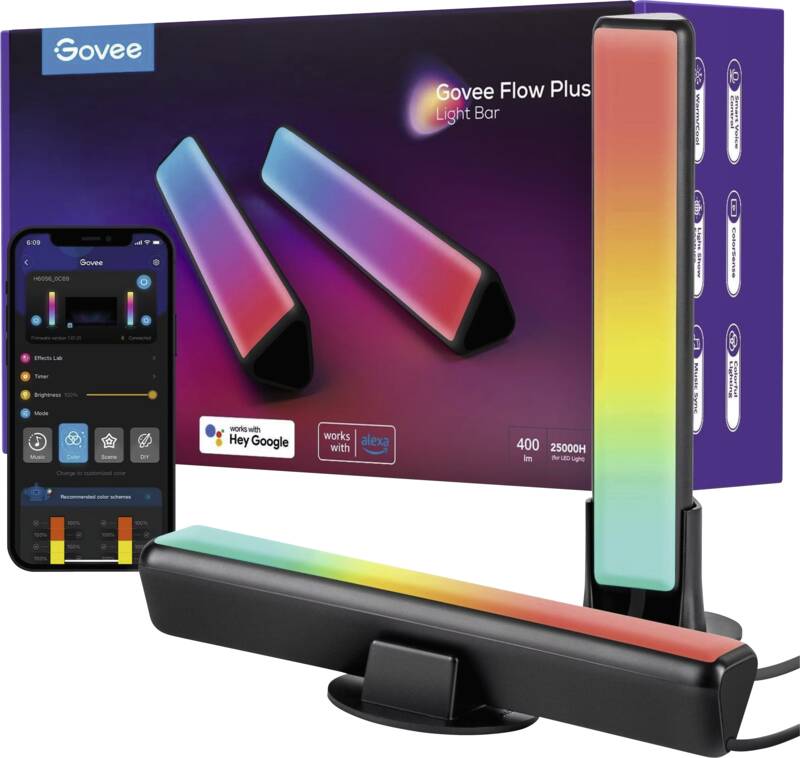 Lichtbalken Flow Plus, RGBICWW, WiFi + Bluetooth