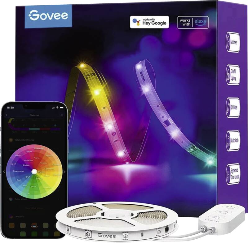 LED Stripe Basic, 10 m, RGBIC, Wi-Fi + Bluetooth