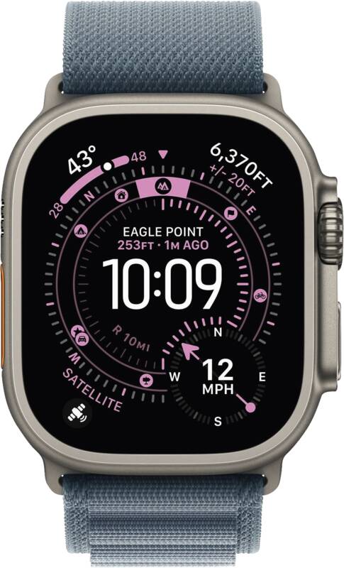 Watch Ultra 3 GPS + Cellular, 49mm, Titan, Gr. M, hellblaues