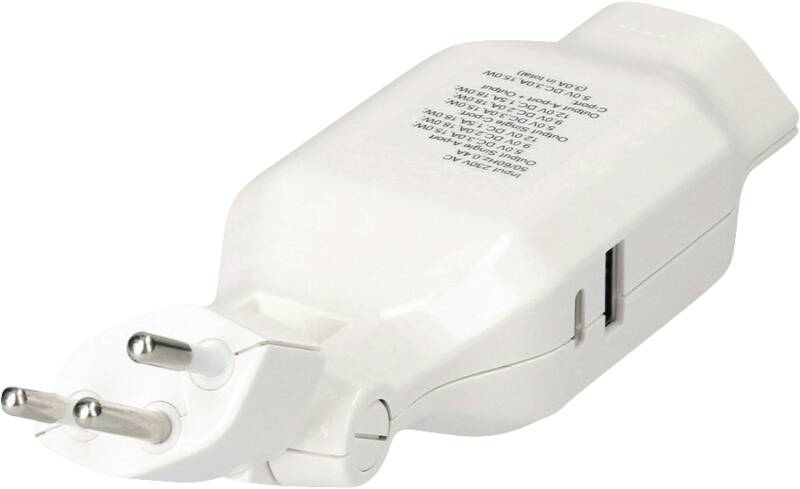 Abzweigstecker clip-clap 1x Typ 13 USB Fast Charge weiss