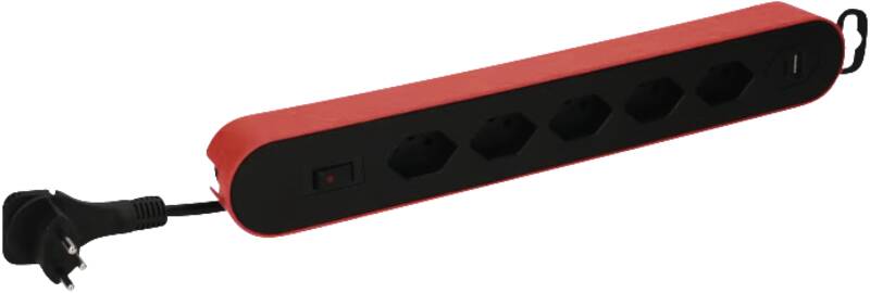 Design Line 5x Typ 13 USB A+C rt/sw Scha. 2.2m flach