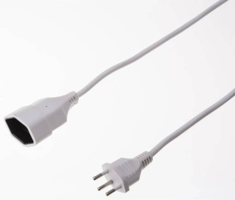 TD-Verlängerung H05VV-F3G1.0 3m weiss BS Typ 12 / Typ 13