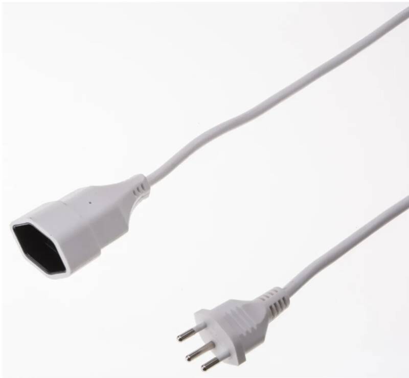 TD-Verlängerung H05VV-F3G1.0 5m weiss BS Typ 12 / Typ 13