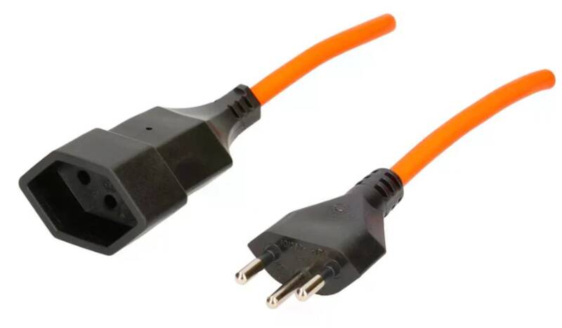 TD-Verlängerung H05VV-F3G1.5 10m orange Typ 12 / Typ 13