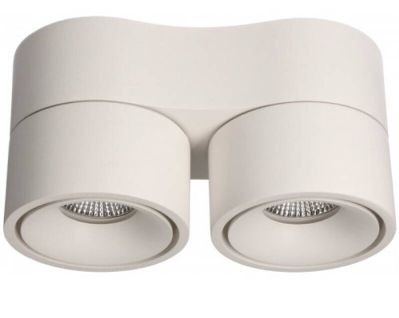 LED-Deckenspot DOUBLE SHINE matt weiss 3000K 2200lm 2x 36°