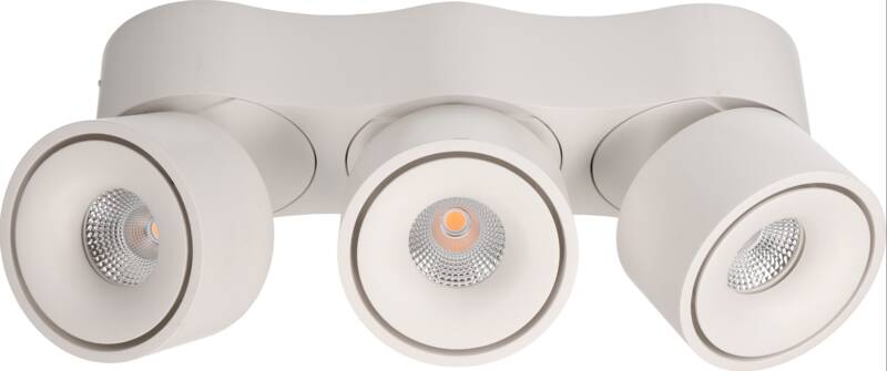 LED-Deckenspot TRIPLE SHINE matt weiss 3000K 3300lm 3x 36°