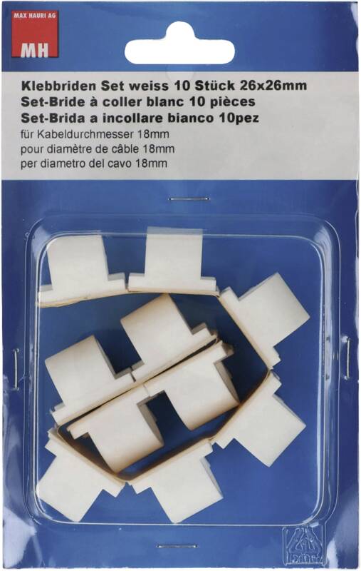 Klebbriden Set selbstklebend 18mm weiss / 10 Stück