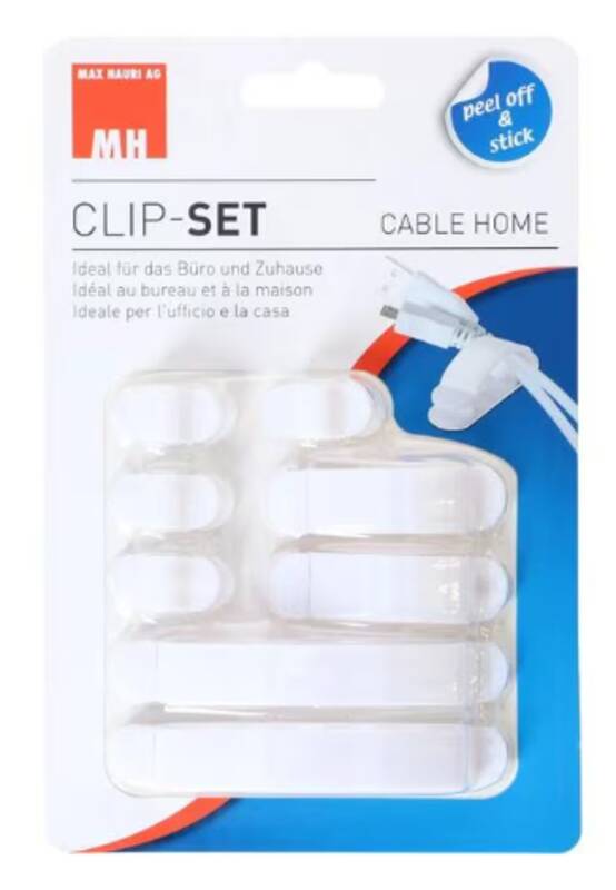 CLIP-SET 8x weiss assortiert