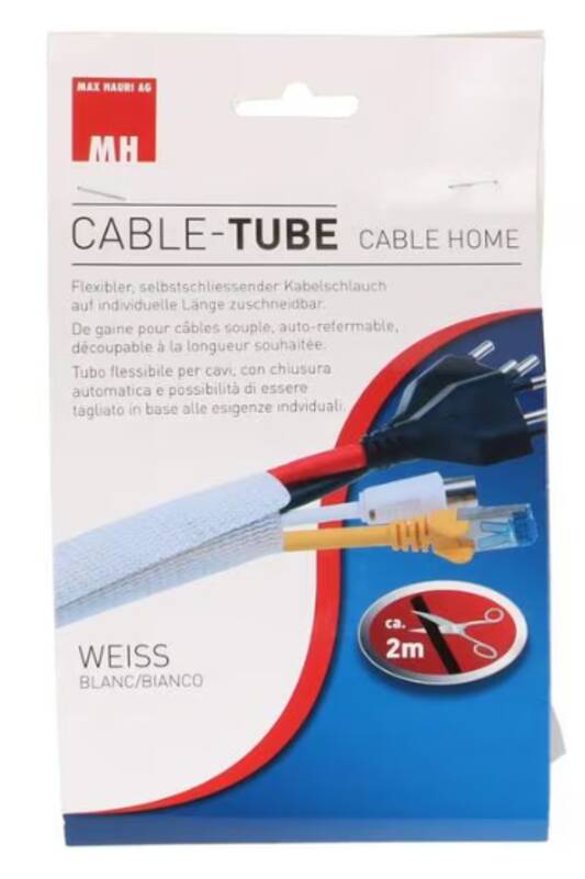 Selbstschliessende Kabelummantelung 2m weiss
