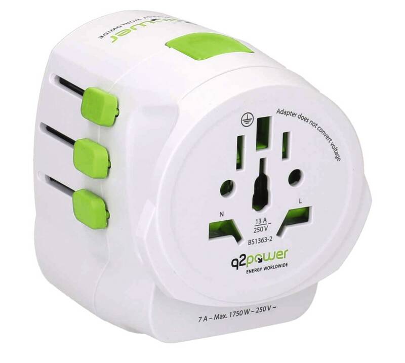Weltreiseadapter QDAPTER 2-teilig mit USB A/C