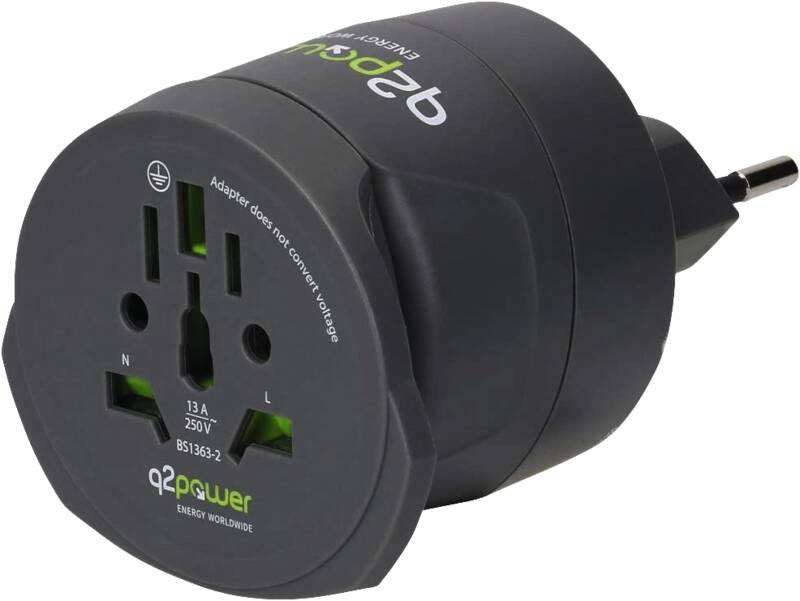 Q2 Power Welt Adapter Combo World to CH & Schuko