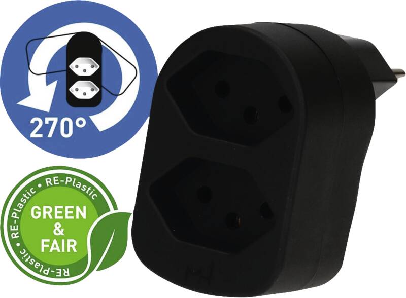 ADAPT 2x Typ 13 schwarz drehbar Green+Fair