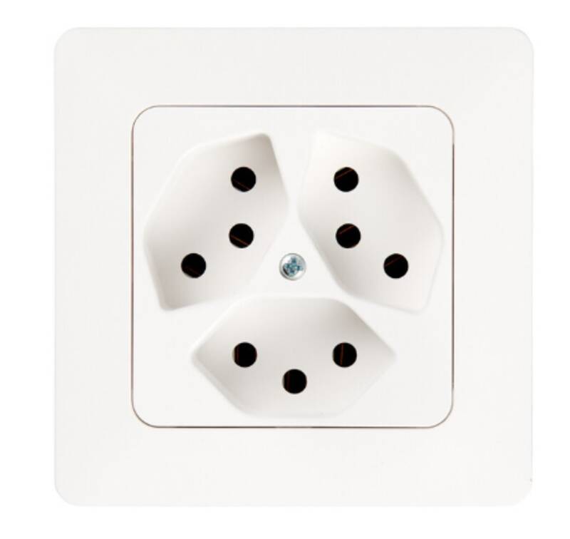 Steckdose 3x Typ 13 UP priamos weiss