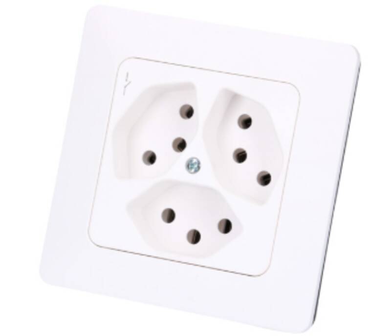 Steckdose 3x Typ 13 1S UP priamos weiss