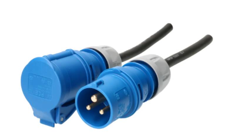 GDV-Verlängerung H07RN-F3G2.5 10m schwarz CEE 3-polig