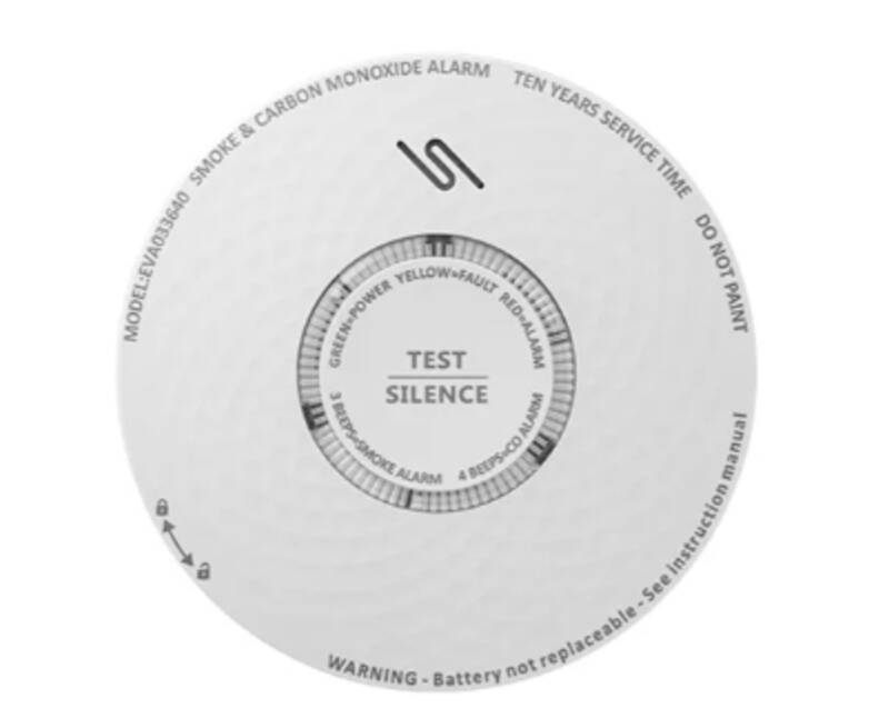 Rauch-/Kohlenmonoxidmelder EVA033640 mit 10-Jahres-Batterie