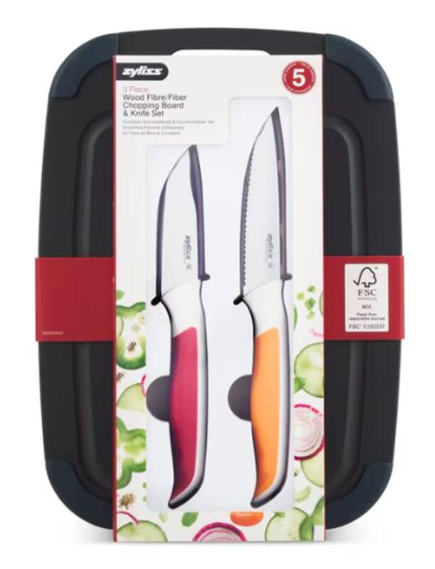 Schneidebrett & 2-tlg Messerset