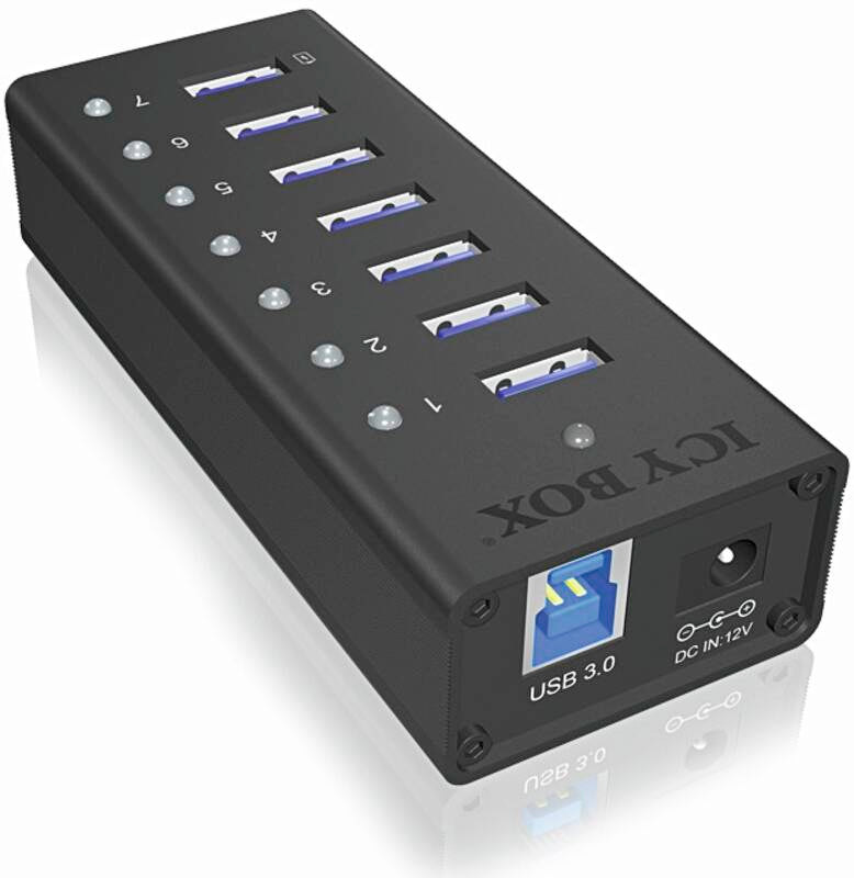 IB-AC618 ICY 7-Port USB 3.0 Hub mit USB Ladeport