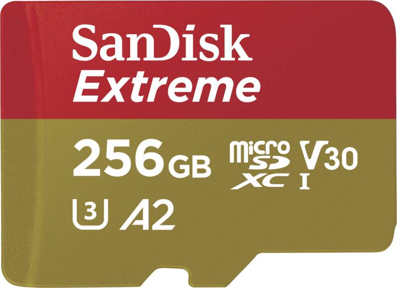 Extreme microSDXC 256GB 190MB/s A2 C10 V30 UHS + SD Adapter