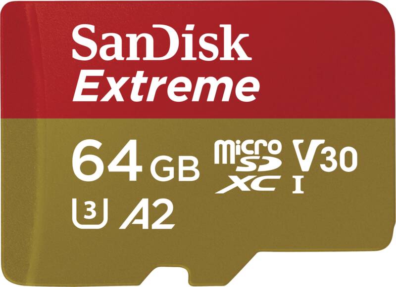Extreme microSDXC 64GB 170MB/s A2 C10 V30 UHS + SD Adapter