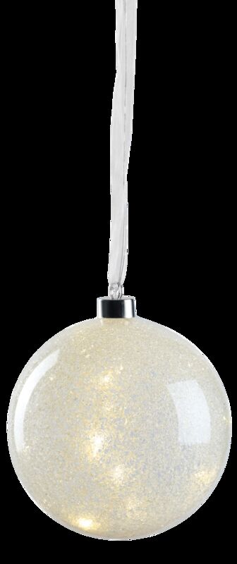 GLASS BALL SNOW W/15LED Ø15CM BATTERY BOX