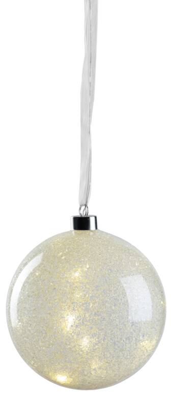 GLASS BALL SNOW W/15LED Ø15CM BATTERY BOX