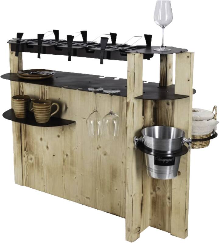 Raclette Bar Cross 59-teilig Holz