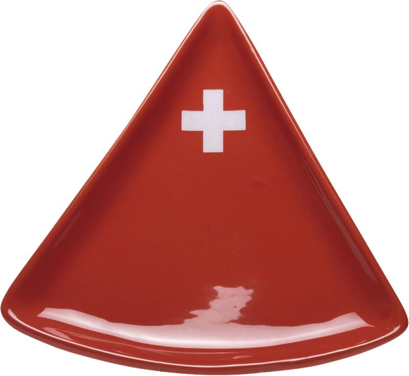 Käsefondue-Teller Schweizerkreuz konisch