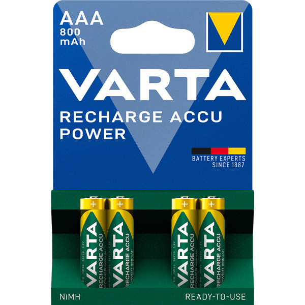Wiederaufladbarer Ni-MH-Akku AAA | 1.2 V DC | 800 mAh | vorgeladen | 4-Blister-Karte - handy.ch