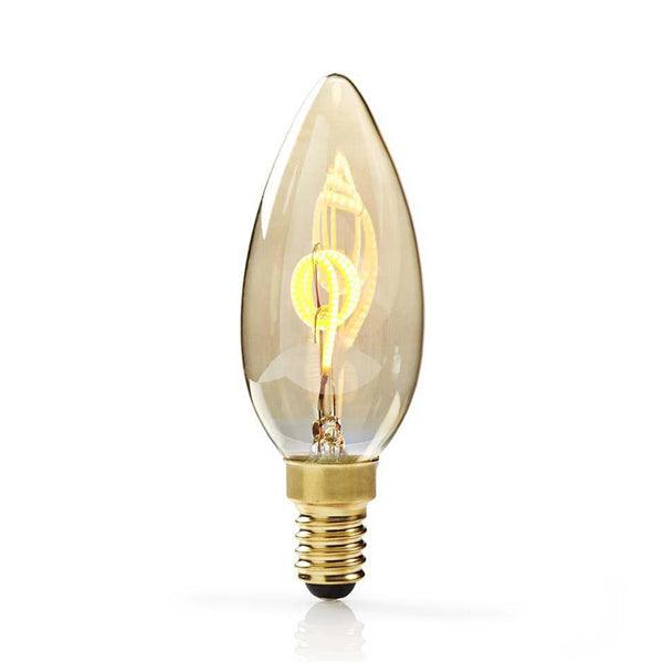 LED-Filament-Lampe E14 | Kerze | 3 W | 100 lm | 2000 K | Warmweiss | Retro Style | Anzahl der Lampen in der Verpackung: 1 Stück | Golden - handy.ch