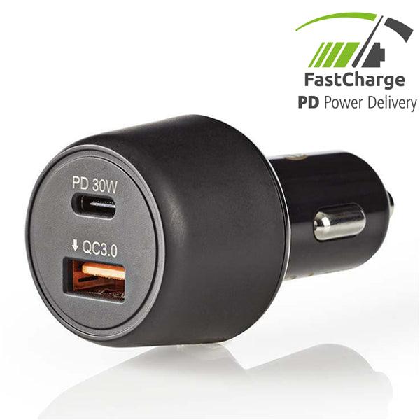 Auto-Ladegerät | 48 W | 2x 3.0 A | Anzahl der Ausgänge: 2 | Port Type: USB-A / USB-C | | Automatische Spannungswahl - handy.ch